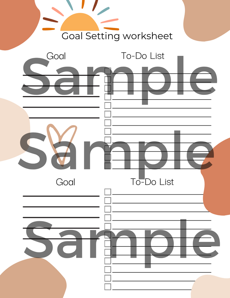 Planning & goal setting worksheets | Weekly to do list |