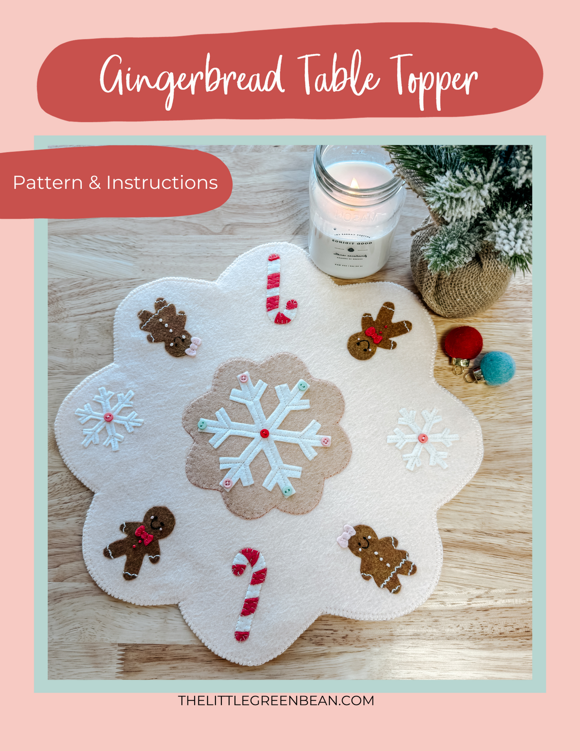 Gingerbread Table Topper Pattern PDF
