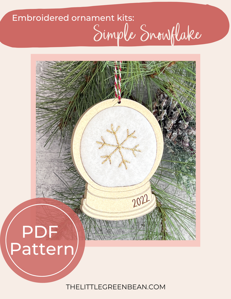 Christmas Ornament | Simple Snowflake | Embroidery Pattern