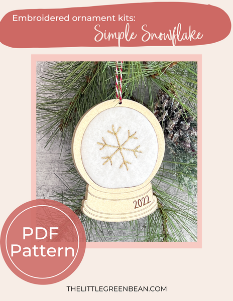 Christmas Ornament | Simple Snowflake | Embroidery Pattern