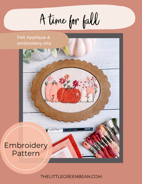 Embroidery & Applique Pattern  A time for fall - The little Green Bean