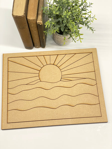 DIY Wall Art Kit  Sunshine w Waves - The little Green Bean