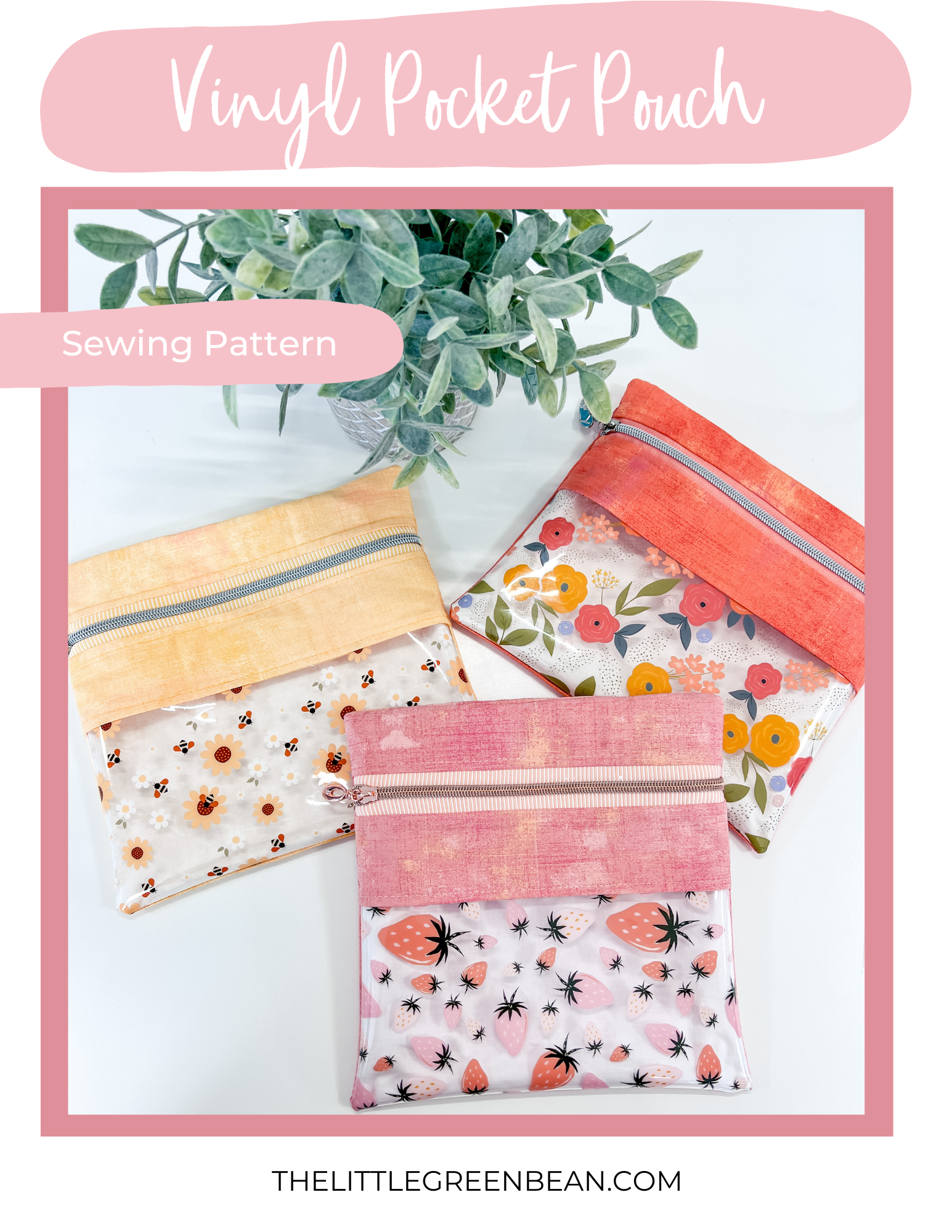 Vinyl Pocket Zipper Pouch PDF Pattern | Digital Download - The little ...