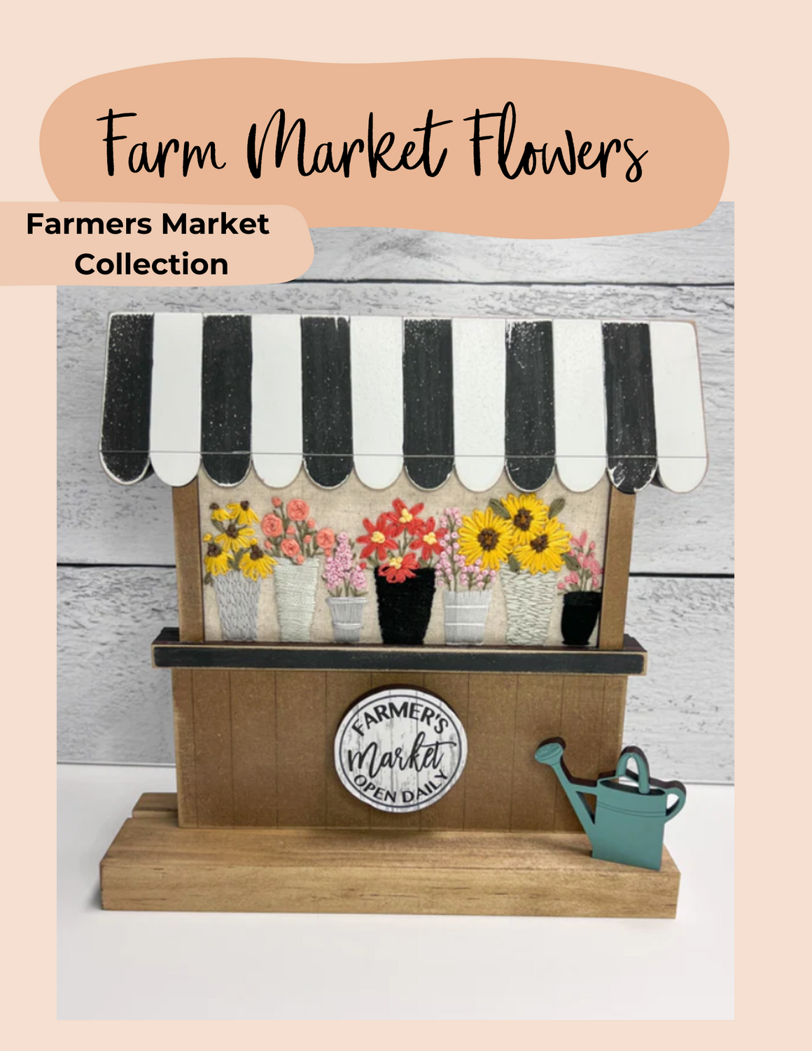 Seasonal Stamped Fabric | Flowers | Farm Market Collection