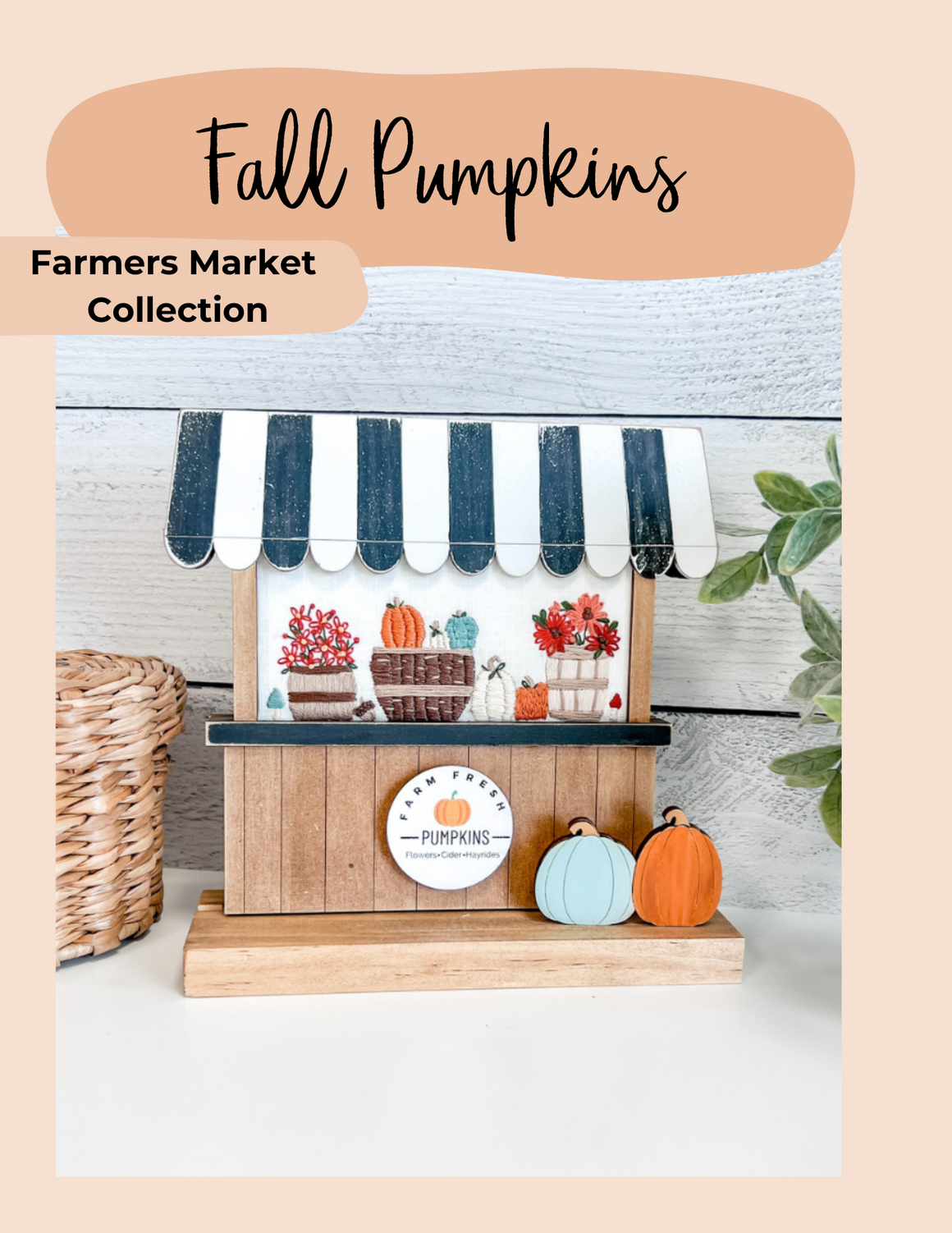 Seasonal Stamped Fabric | Fall Pumpkins | Farm Market Collection