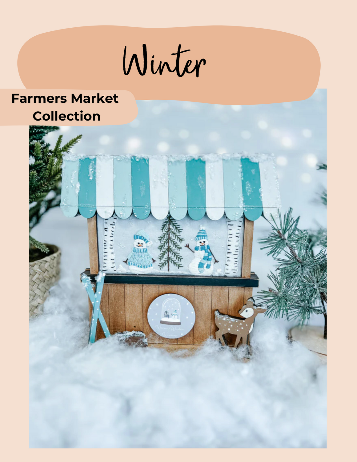 Seasonal Stamped Fabric | Winter | Farm Market Collection