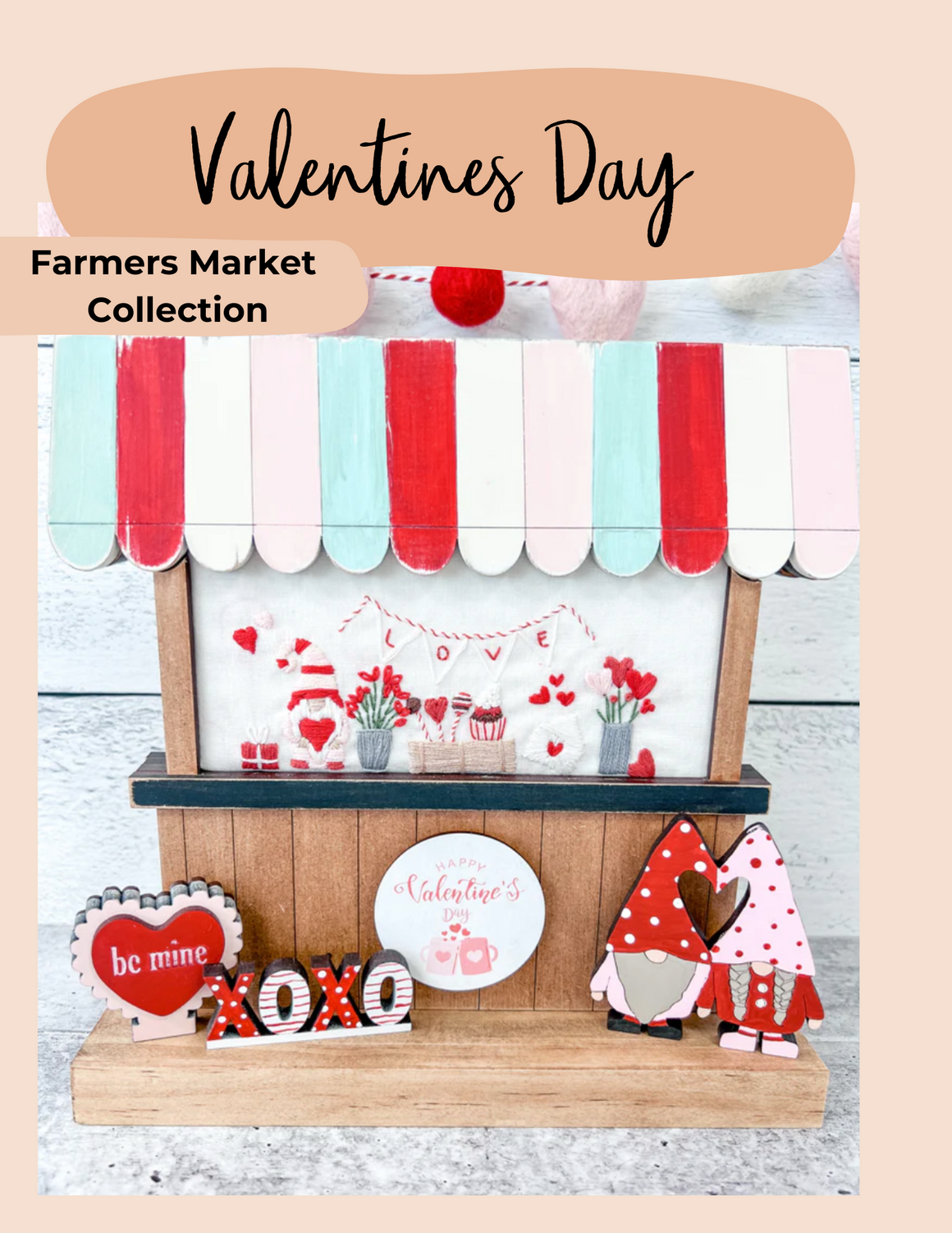 Seasonal Stamped Fabric | Valentines Day | Farm Market Collection