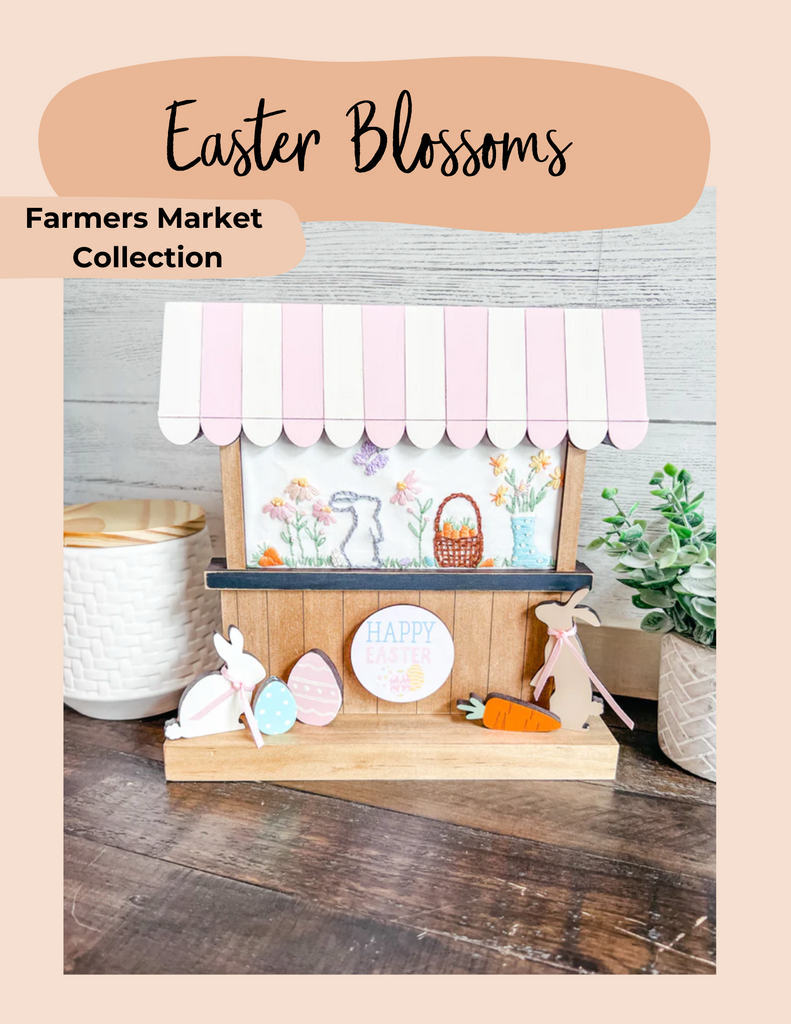 Seasonal Stamped Fabric | Easter Blossoms | Farm Market Collection