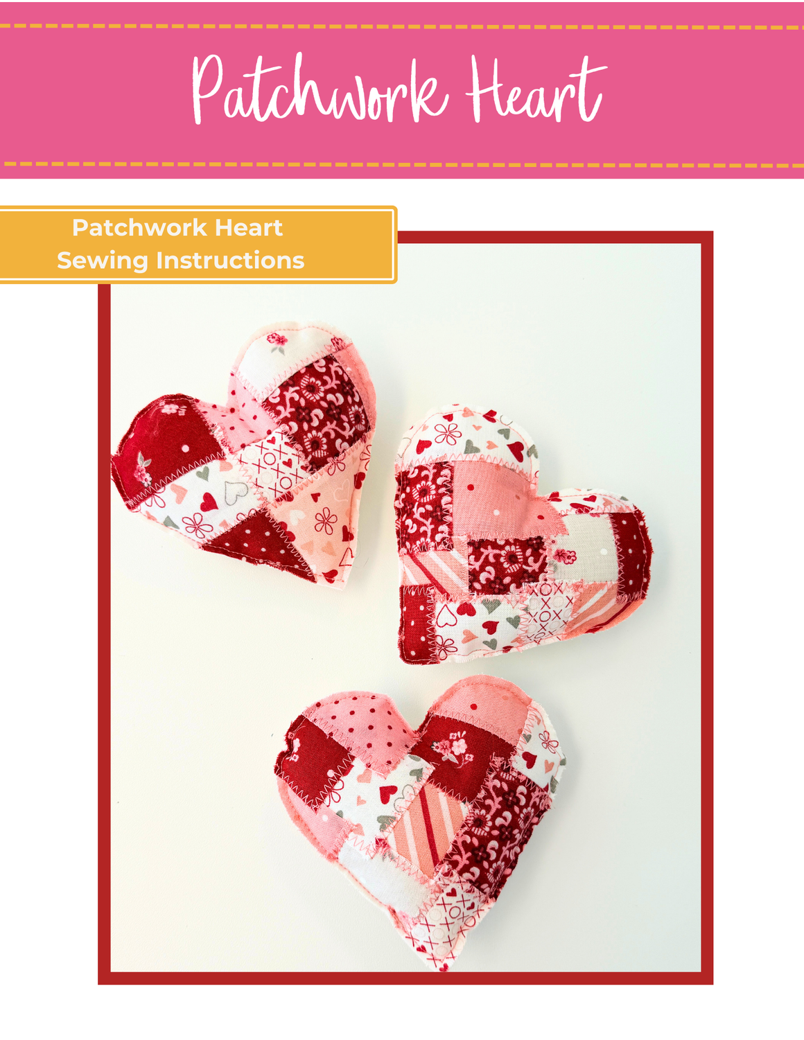 Candy Hearts Banner- Patchwork Hearts Pattern