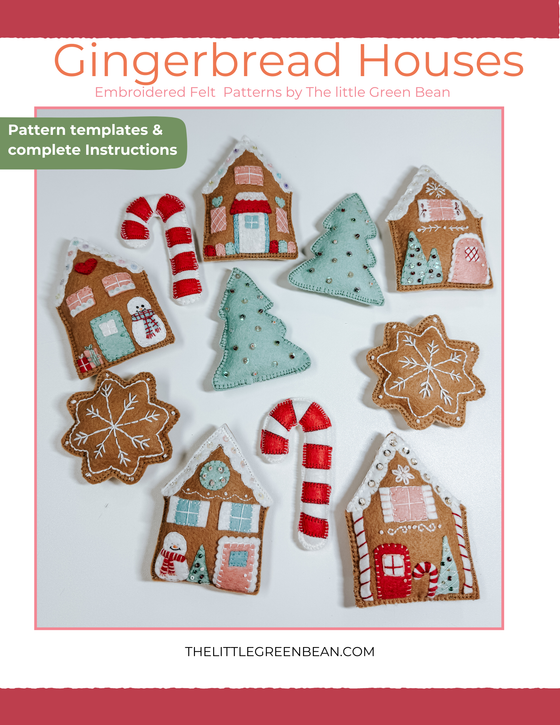 Embroidered Gingerbread Houses with 8 templates | Digital Pattern