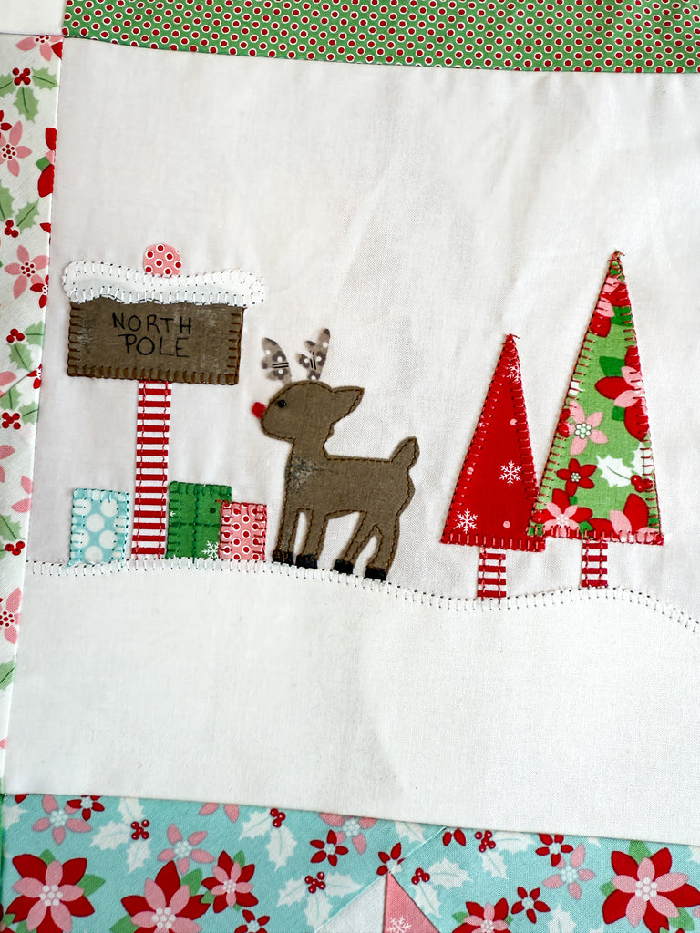 Christmas Village an applique quilt with 16 templates | Digital Pattern