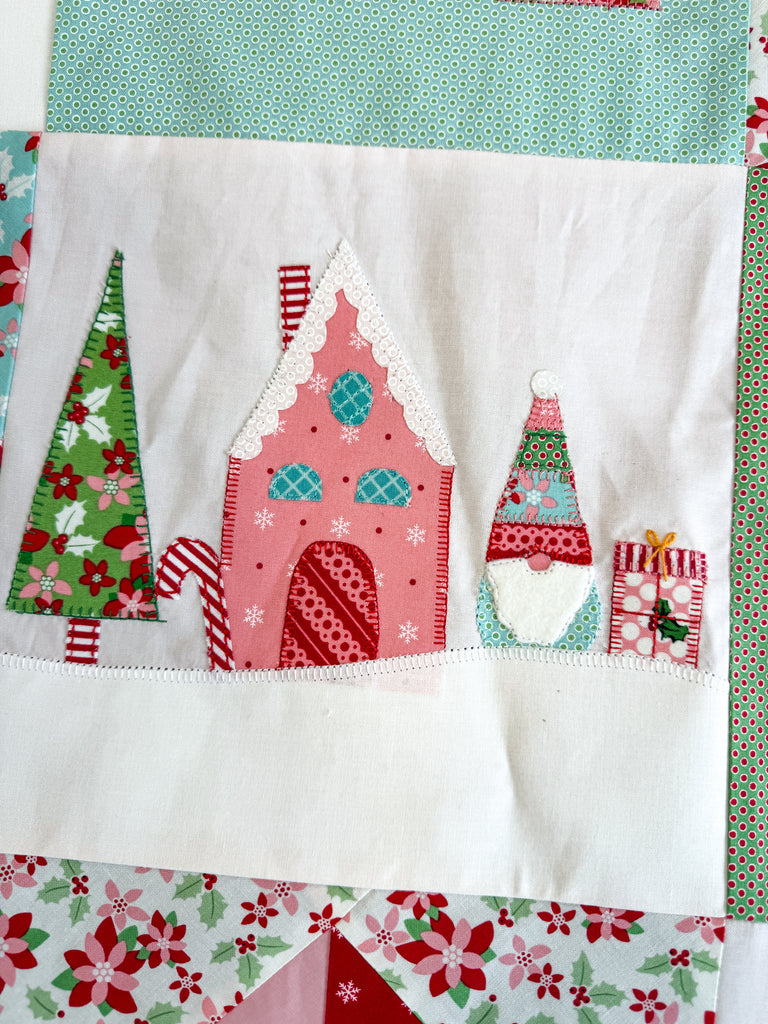 Christmas Village an applique quilt with 16 templates | Digital Pattern