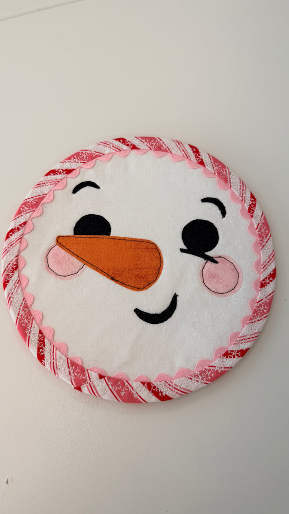 Sweet Snowman Coaster, Trivets or Placemat- 4 sizes | Digital Download