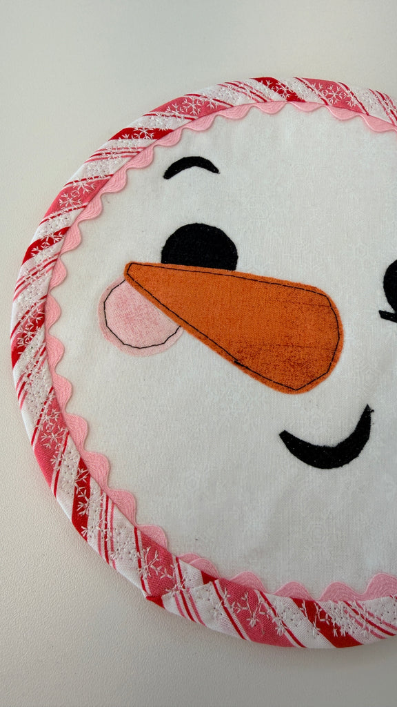 Sweet Snowman Coaster, Trivets or Placemat- 4 sizes | Digital Download