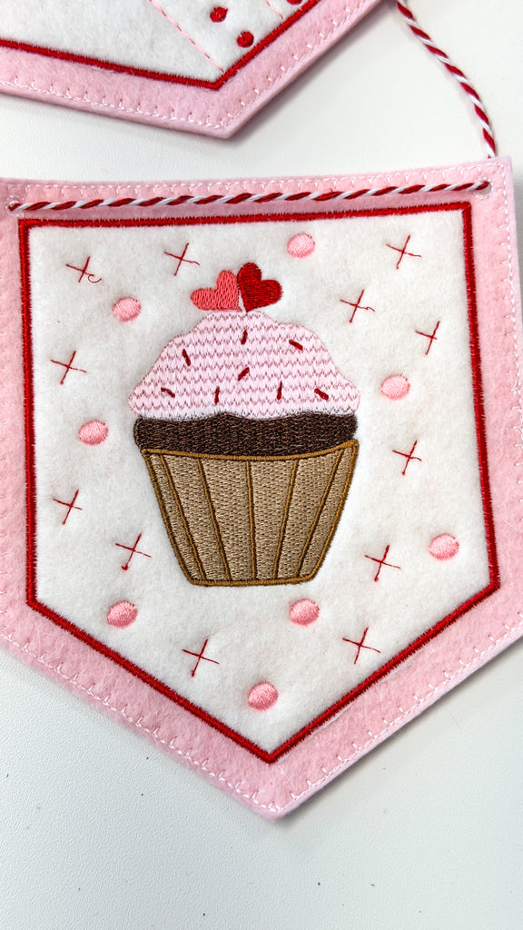 Valentines Day Banner- Machine Embroidery Digital File
