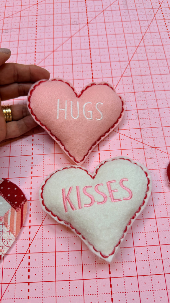 Candy Hearts Banner- Machine Embroidery Digital File ONLY