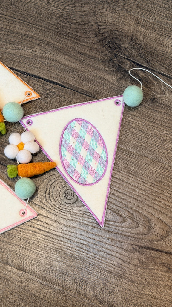 Easter Friends Banner- Machine Embroidery Digital File
