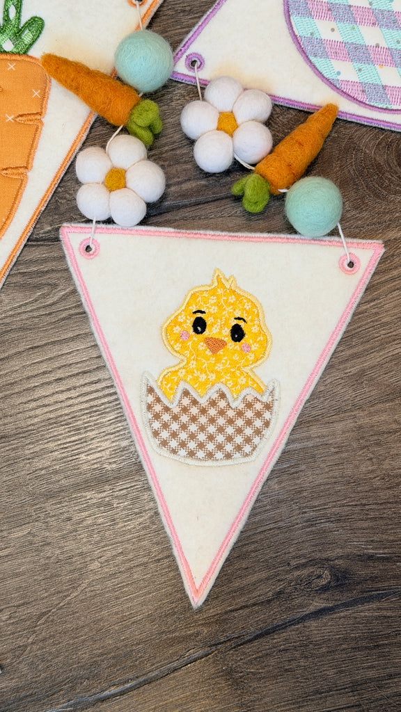 Easter Friends Banner- Machine Embroidery Digital File