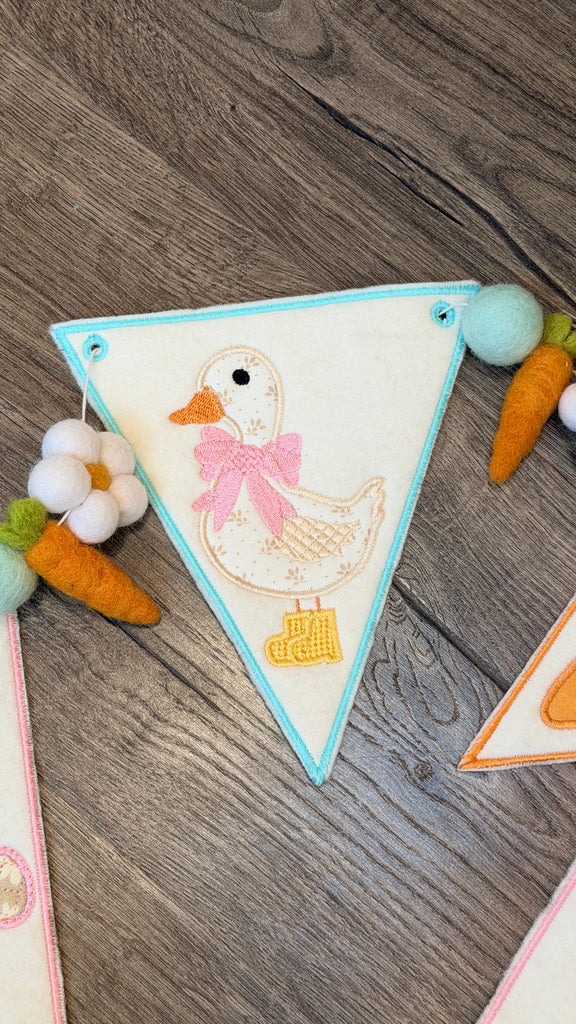 Easter Friends Banner- Machine Embroidery Digital File