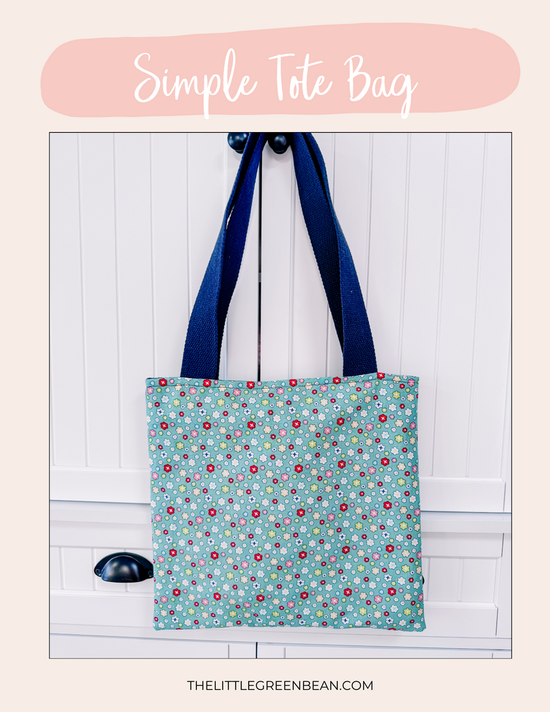 Simple lined tote bag pattern PDF The little Green Bean
