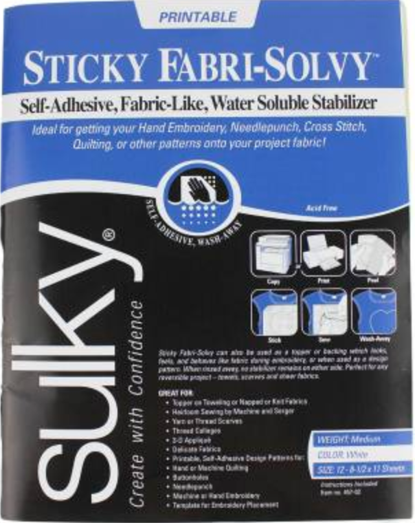 Solvy Stick & Stitch - pack of 12