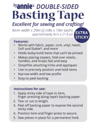 1/8" double sided Basting tape