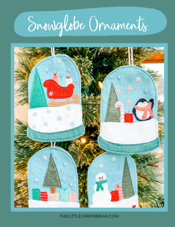 Embroidered Snowglobe ornaments | Digital Pattern