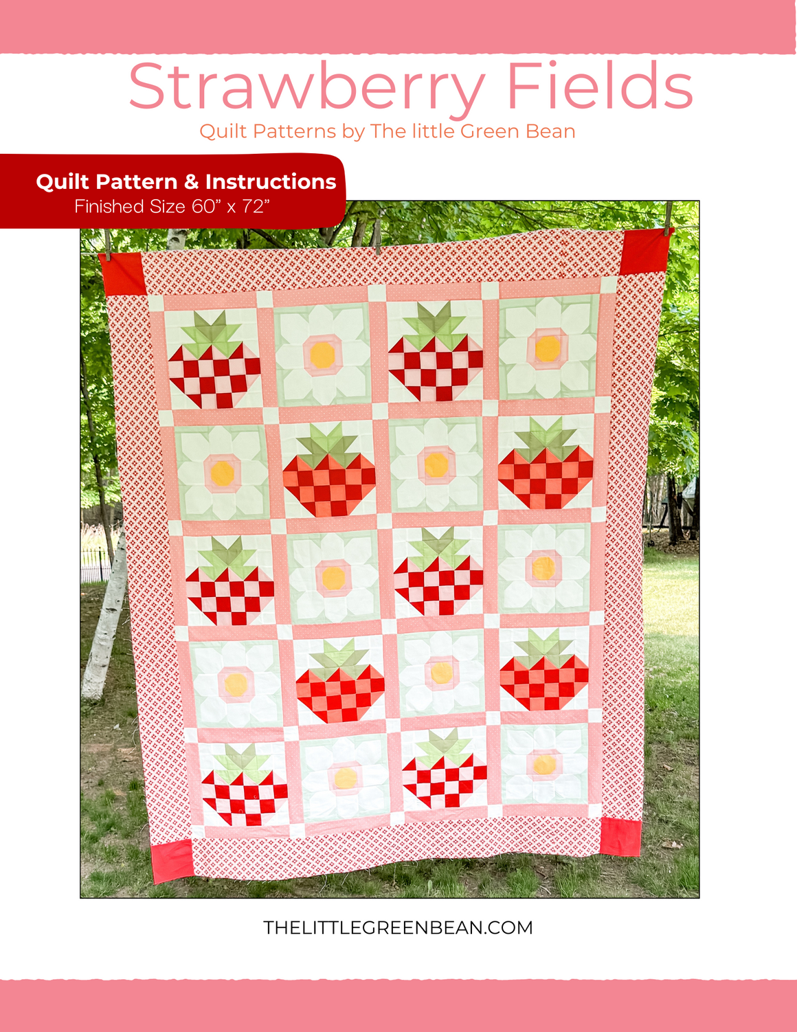 Strawberry Fields Quilt pattern | Digital Pattern