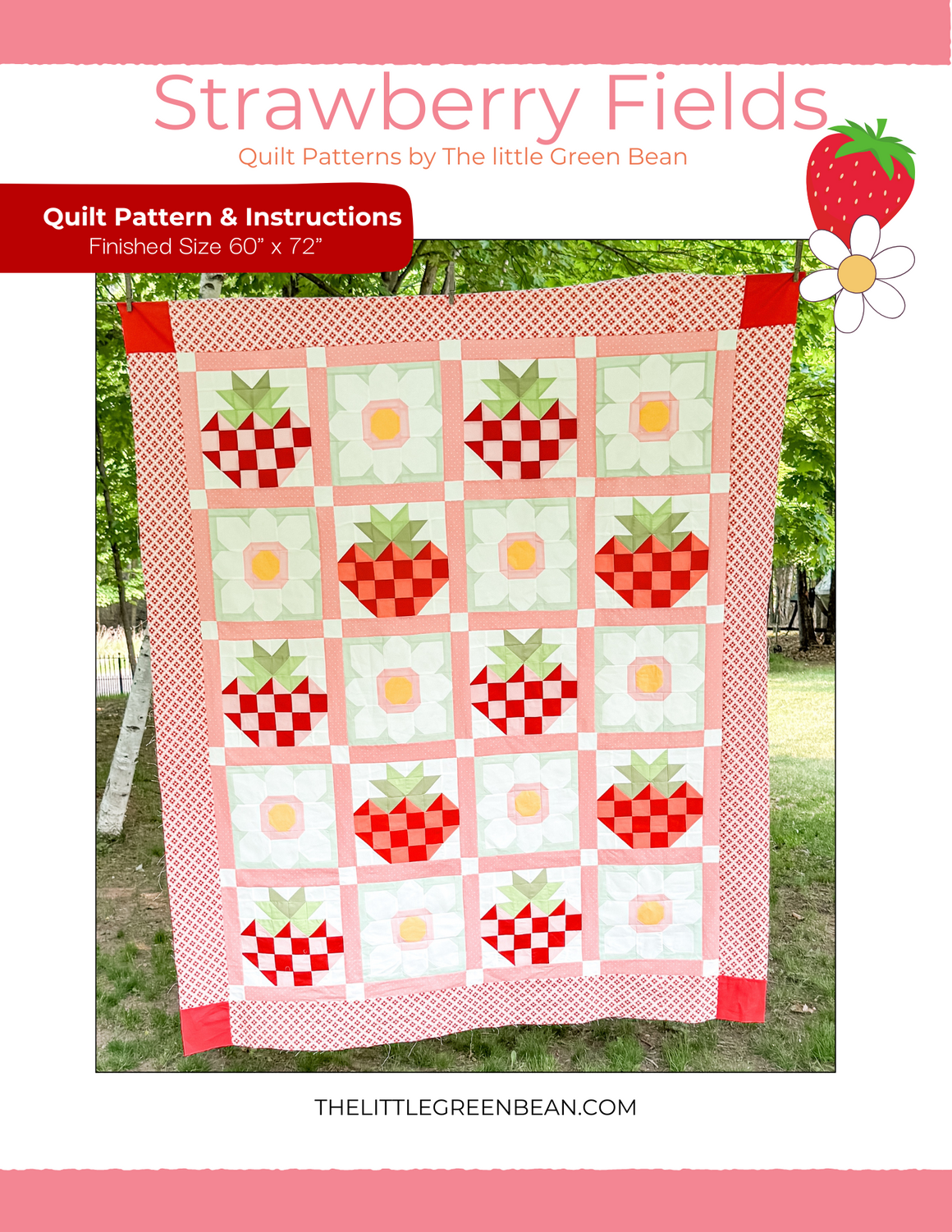 Strawberry fields quilt pattern| digital pattern