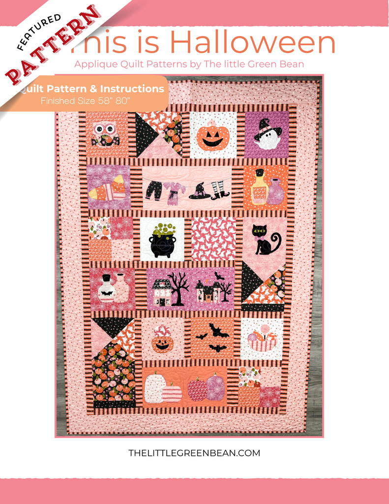 This is Halloween- Raw edge applique quilt | Digital Pattern