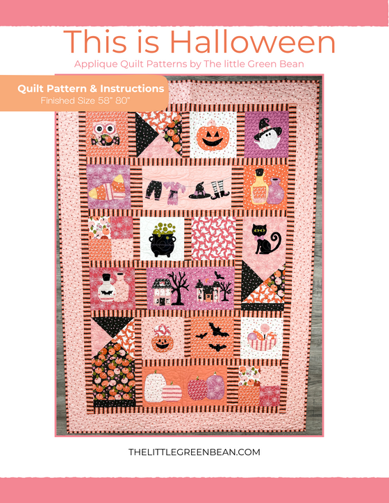 This is Halloween- Raw edge applique quilt | Digital Pattern