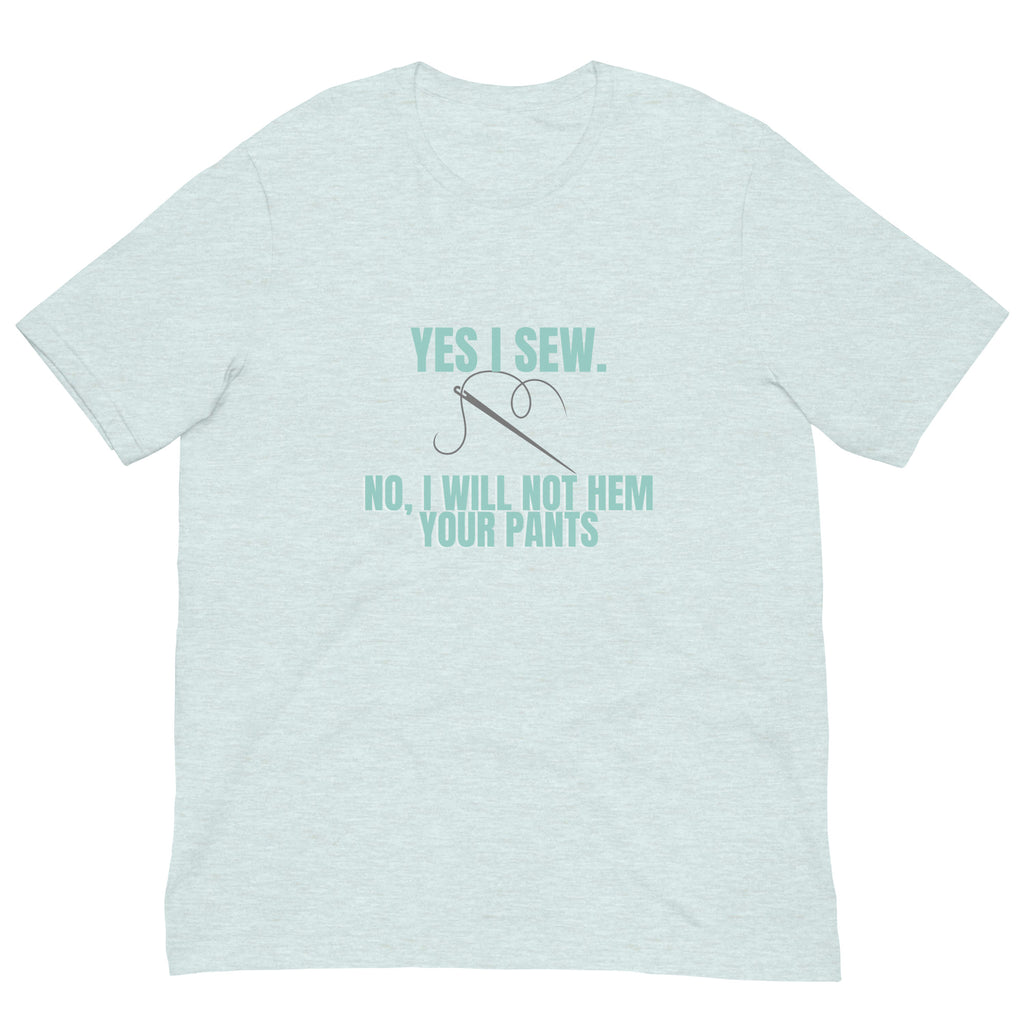 Yes I sew t-shirt | Aqua Writing
