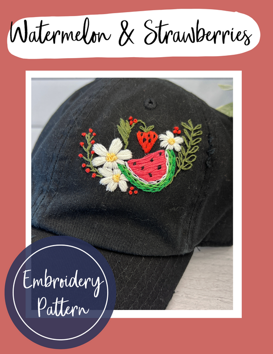 Embroidered Hat Pattern Watermelon Pattern| PDF Digital Download