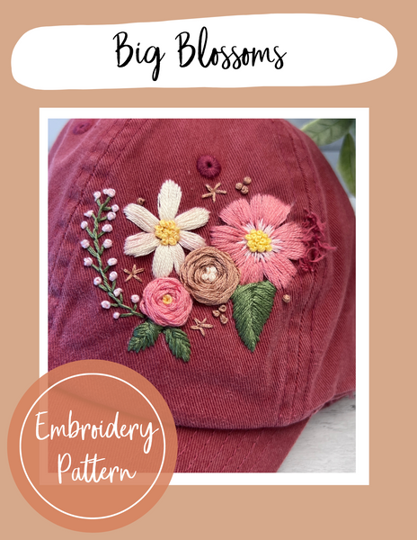 Embroidered Hat Pattern Big Blossoms| PDF Digital Download - The little ...