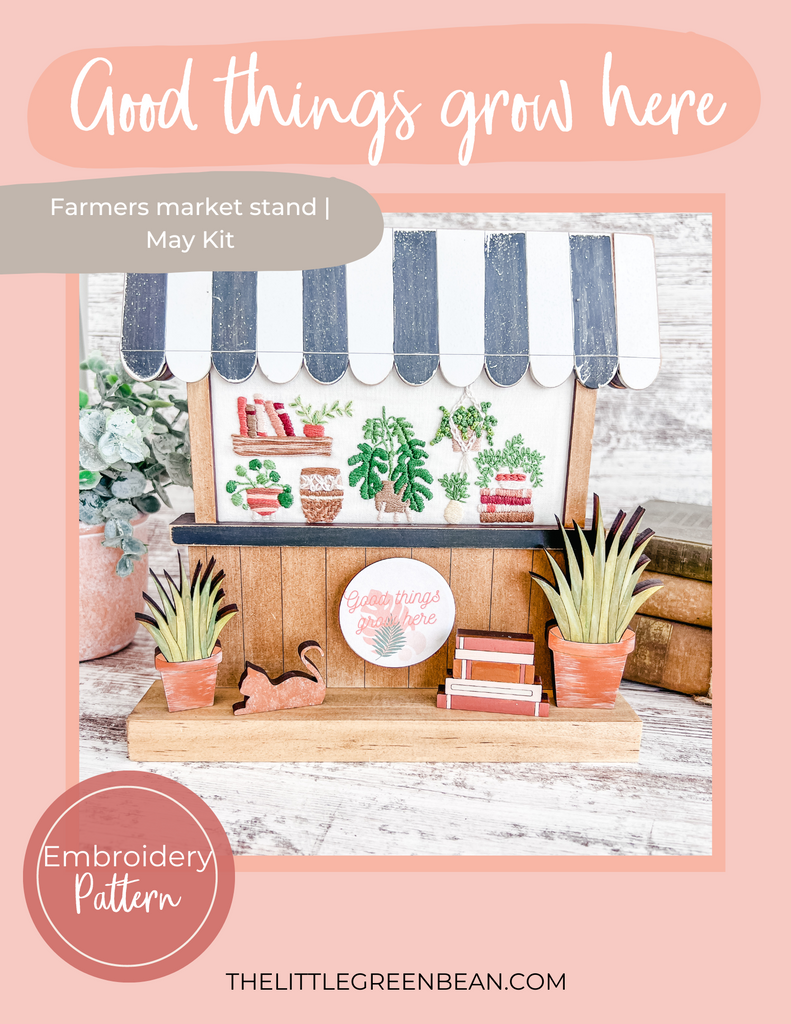 Farmers market Stand | Good things Grow Here | Embroidery Pattern Digital Download