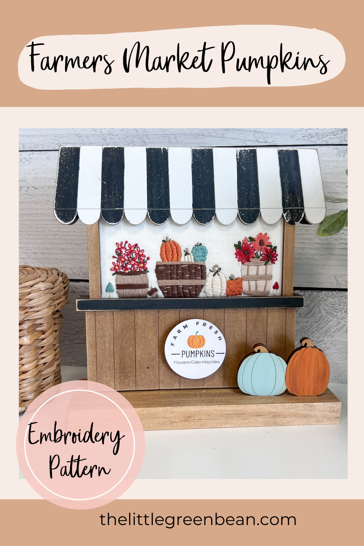Farmers market Stand Pumpkins| Embroidery Pattern