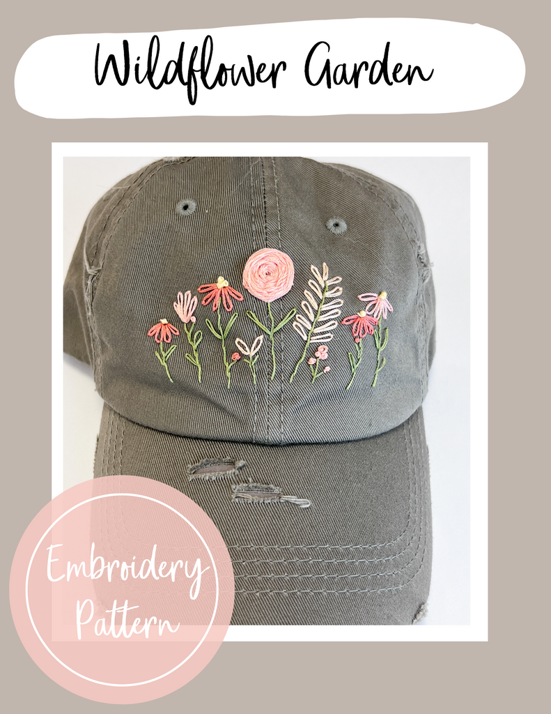 Embroidered Hat Pattern Wildflower Gardens | PDF Pattern Digital Download