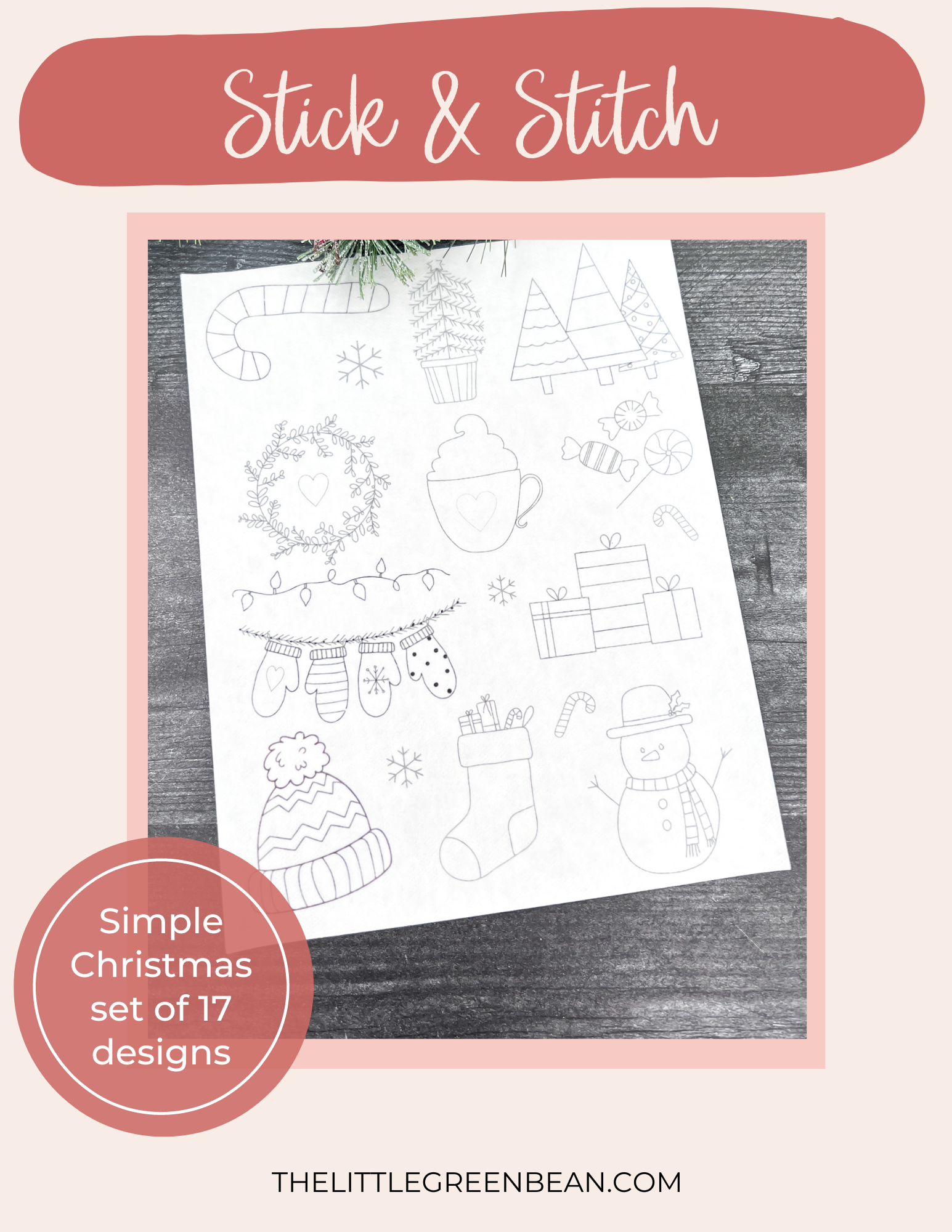 Christmas Stick and Stitch Pack - Holiday Themed Water-Soluble Dissolv –  Bek's Stitches