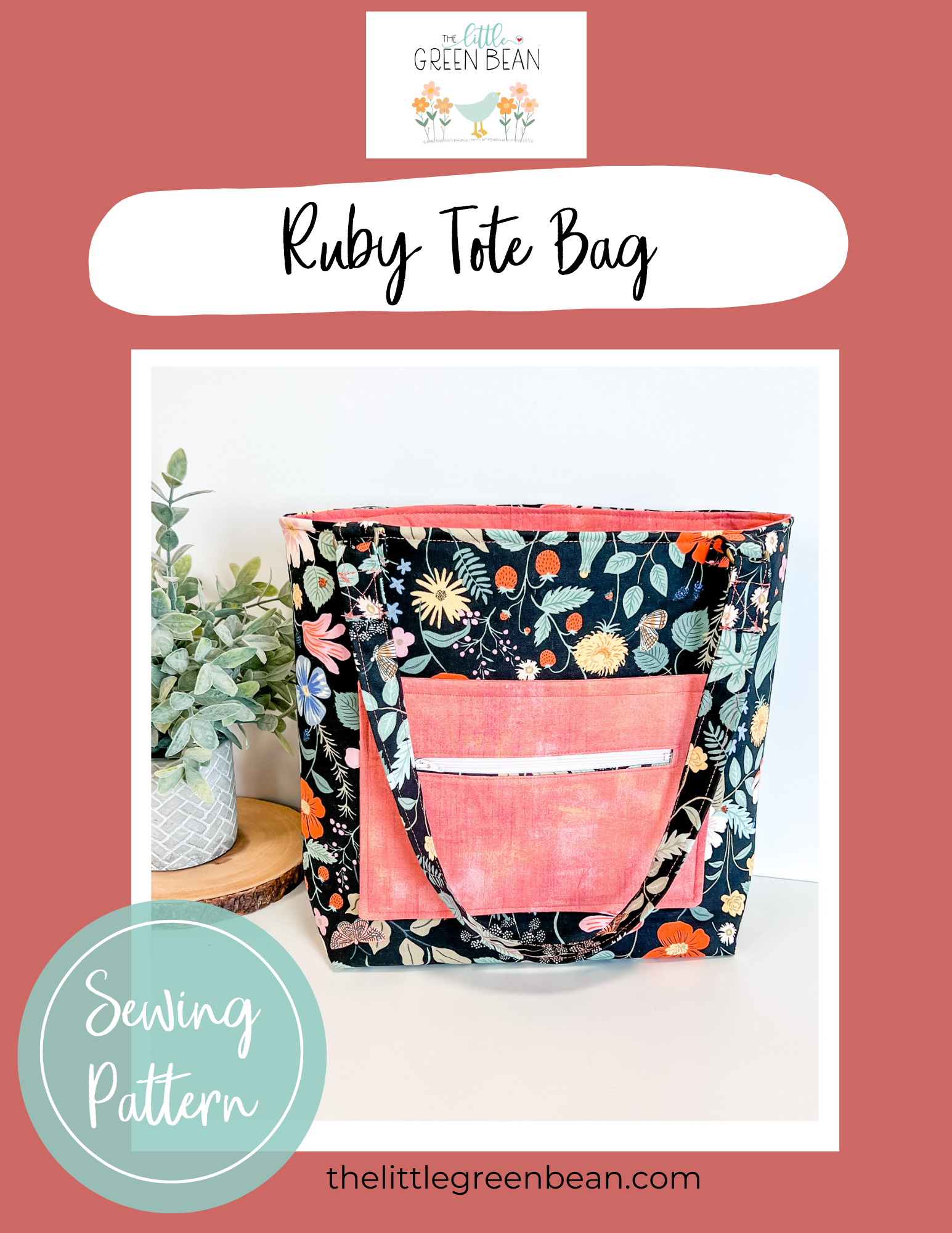 Ruby Tote Bag PDF Pattern | Digital Download - The Little Green Bean