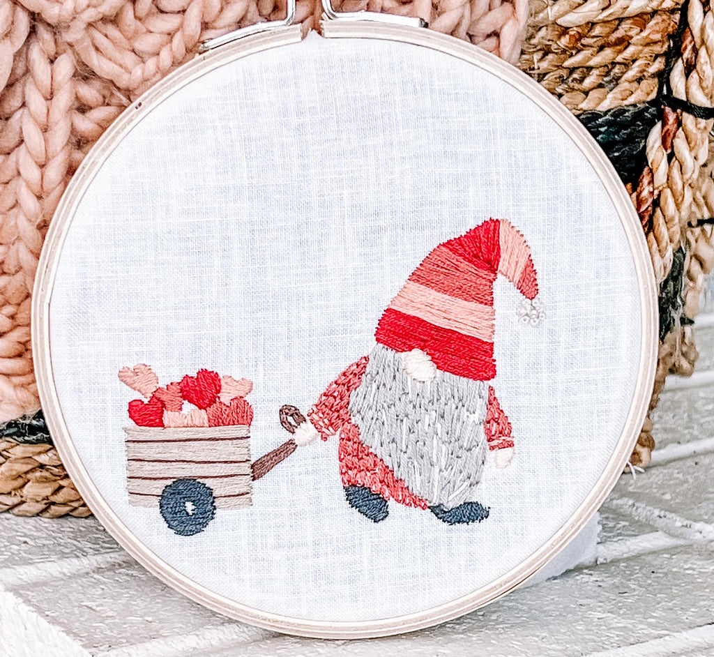 Embroidery PDF Pattern | Gnome w Wagon | Digital Download