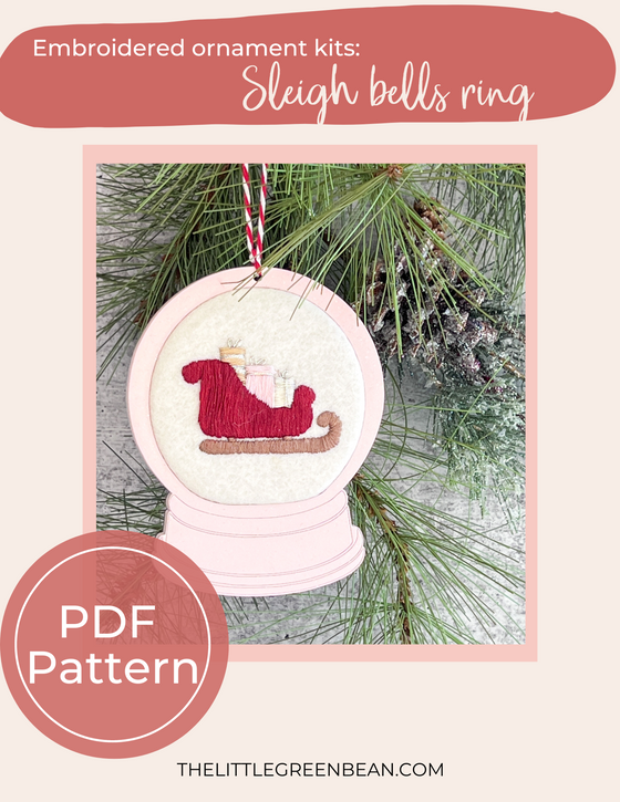 Christmas Ornament | Sleigh bells ring | Embroidery Pattern