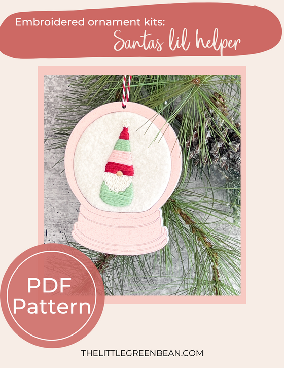Christmas Ornament | Gnome, Santas lil helper | Embroidery Pattern