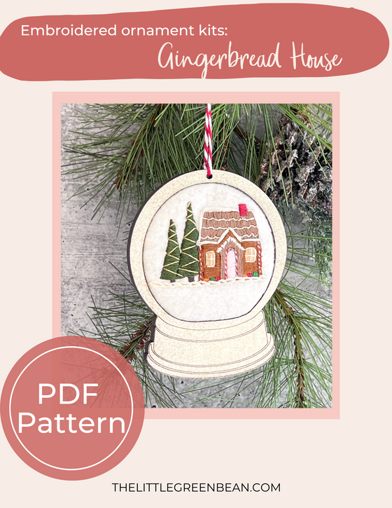 Christmas Ornament | Gingerbread House | Embroidery Pattern
