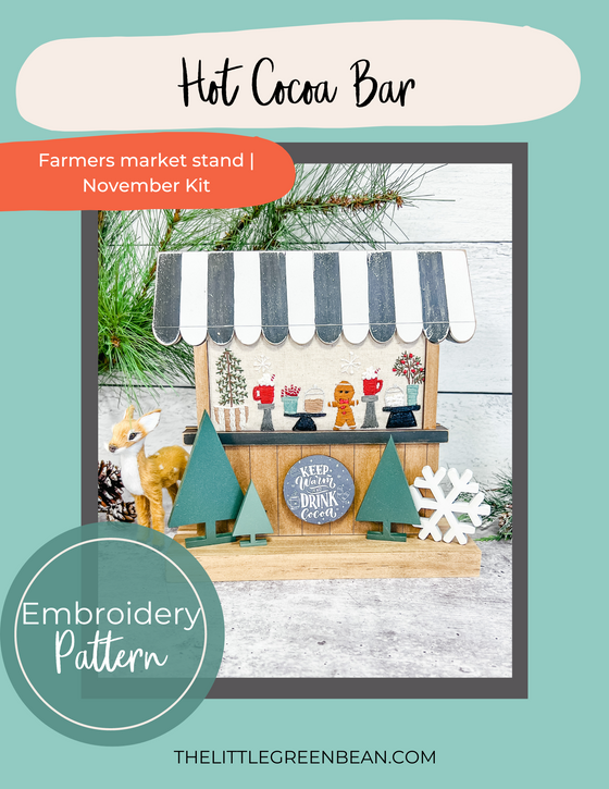 Farmers market Stand | Hot Cocoa Bar | Embroidery Pattern