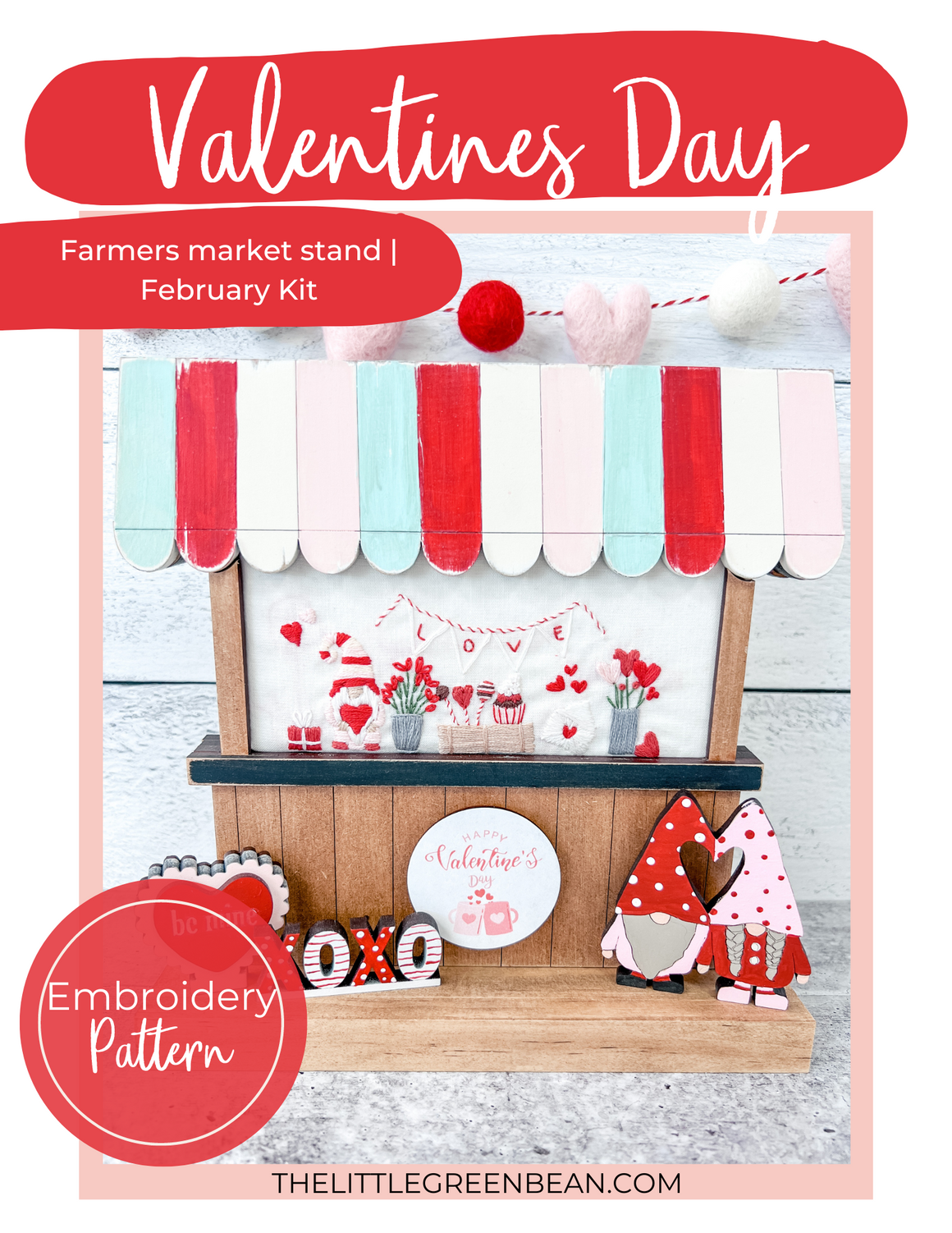 Farmers market Stand | Valentines Day | Embroidery Pattern Digital Download