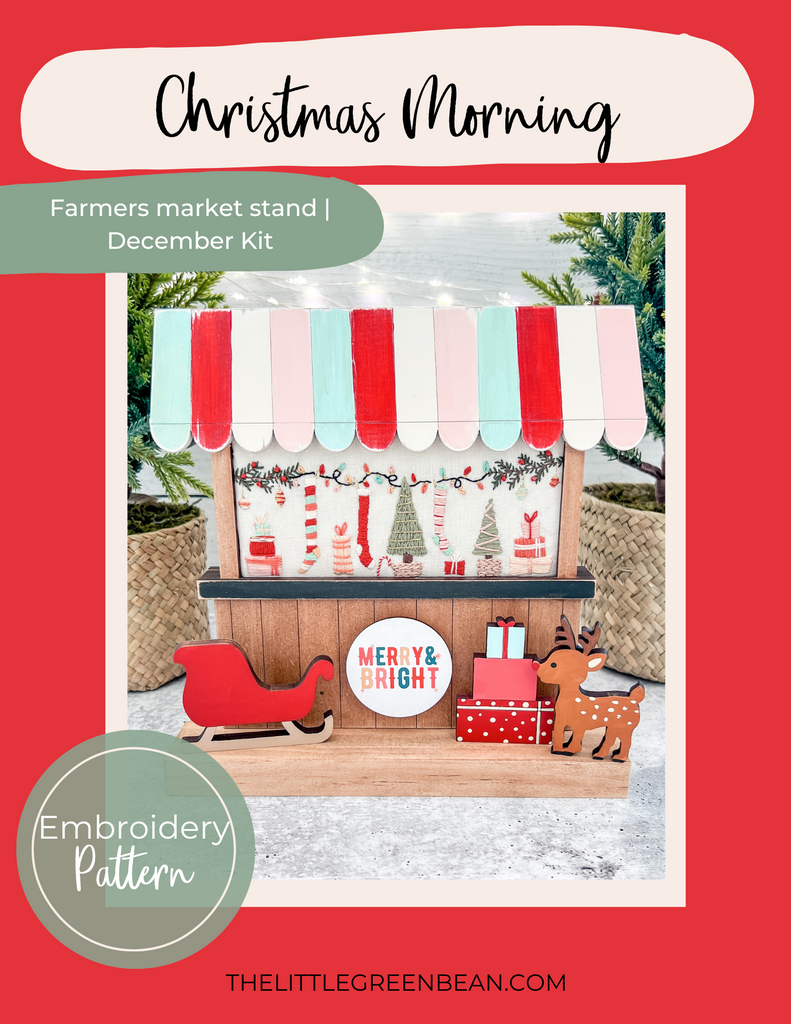 Farmers market Stand | Christmas Morning | Embroidery Pattern Digital Download