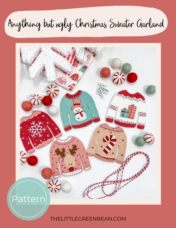 Anything but ugly Christmas sweater garland Pattern | Digital Download