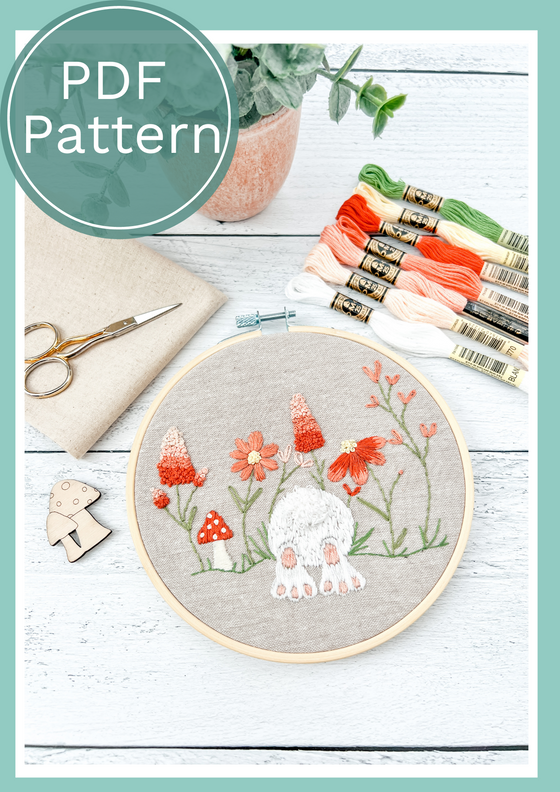 Embroidery PDF Pattern | Little Cottontail | Digital Download