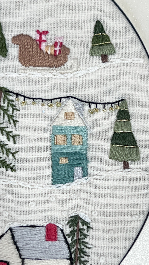 Christmas Village | Embroidery Pattern & Frame