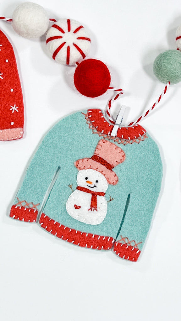 Anything but ugly Christmas sweater garland kit